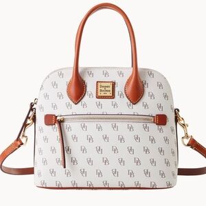 Dooney & Bourke Gretta monogram DB Domed Satchel Bone color - NWOT $308